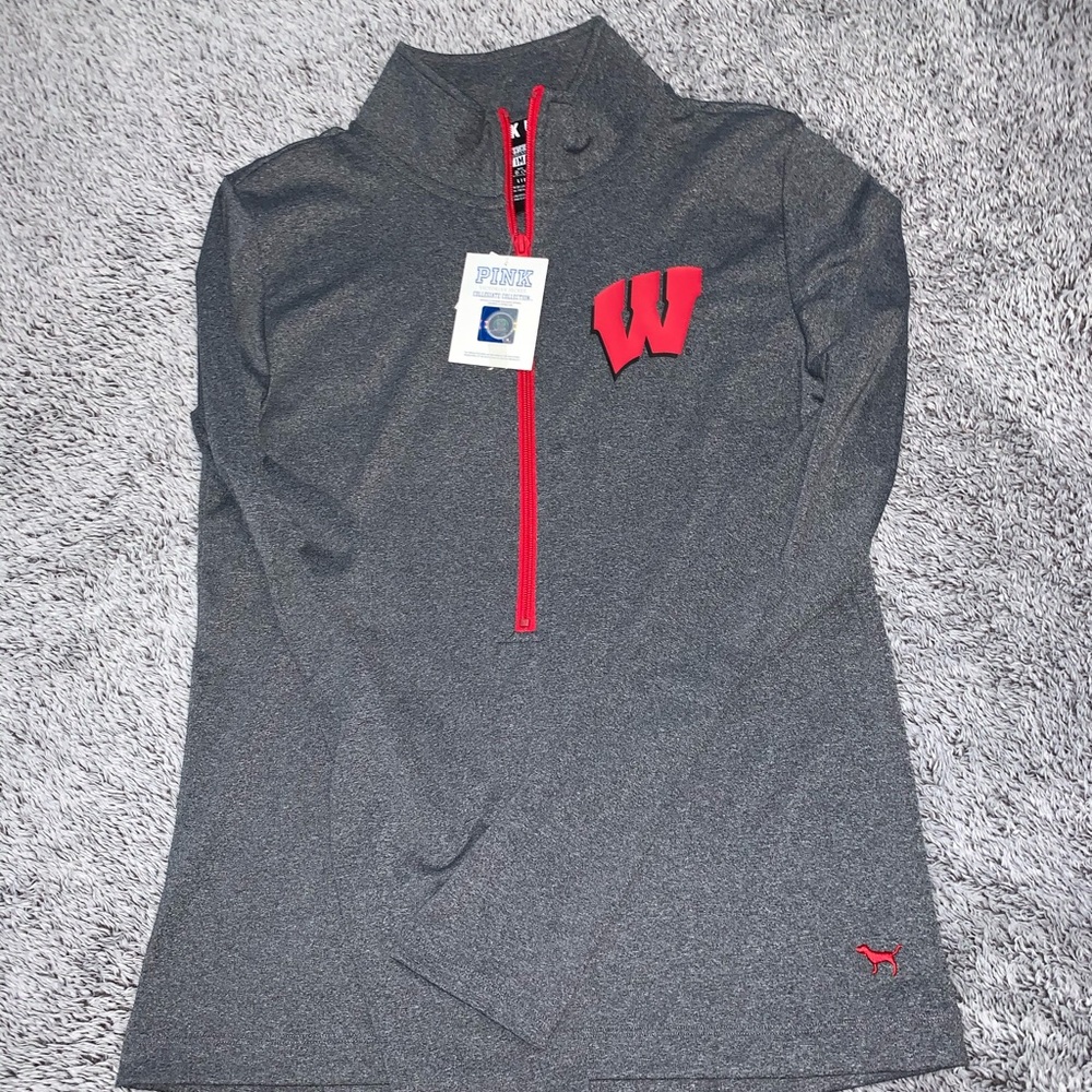 PINK - Women’s Large Wisconsin Quarter Zip Fleece